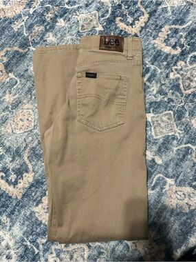 Lee Khaki Straight-Leg Pants